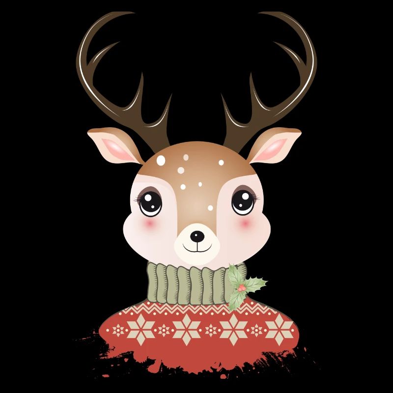 cerf chic mignon avec pull de Noël