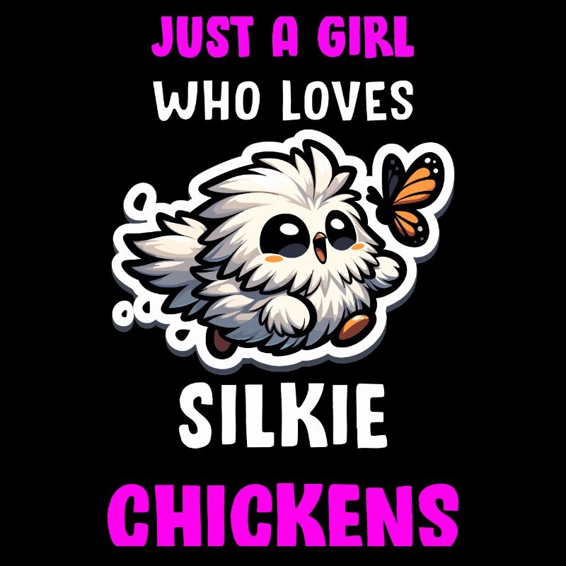 Nur ein Mädchen, das Silkies Silkie Chicken liebt
