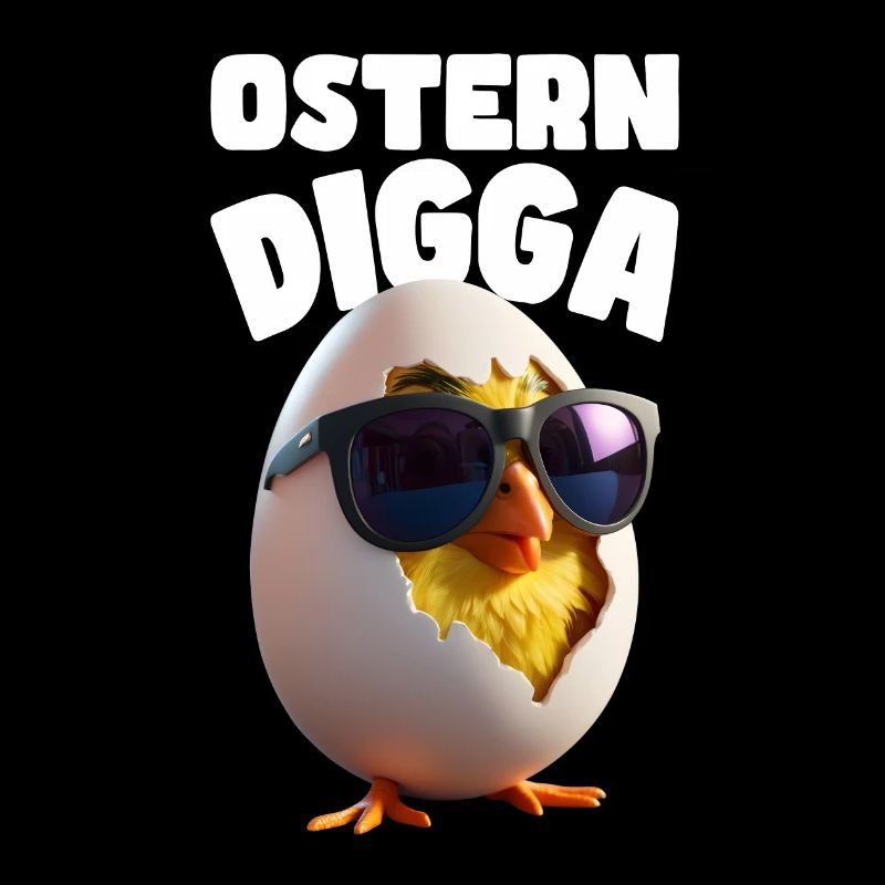 Witziges Ostern Digga Design mit Küken und Ei