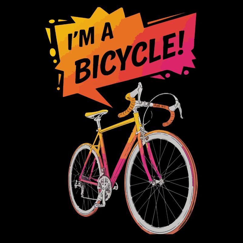 Vibrant Bicycle Illustration with Bold Text
