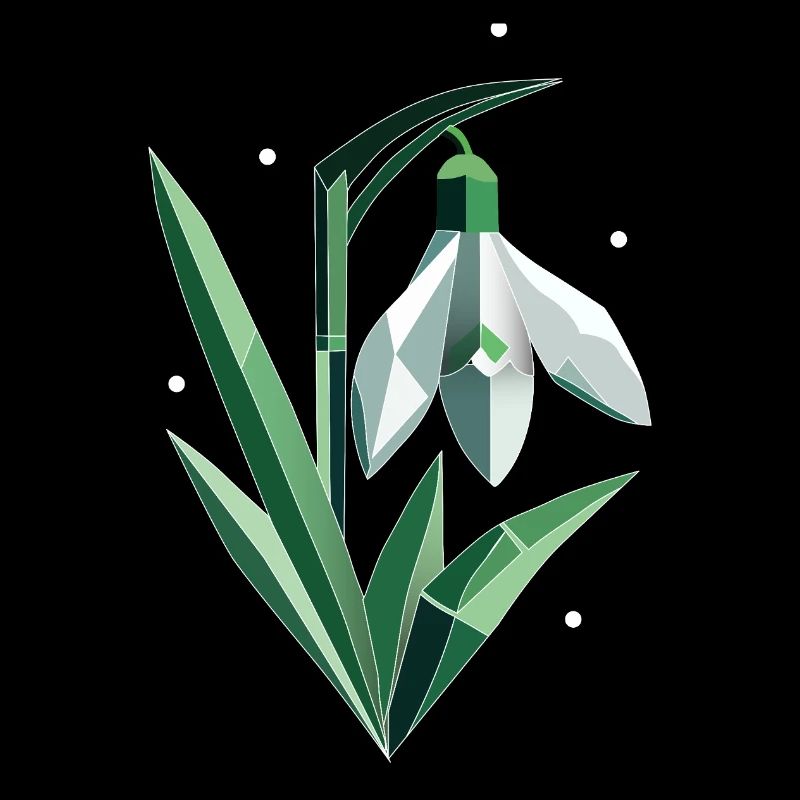 Délicate illustration polygonale de perce-neige