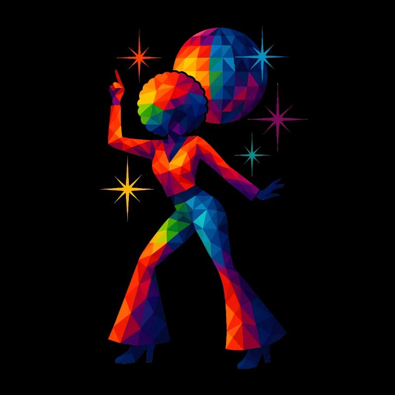 WPAP Style - Female Disco Dancer from the 70s