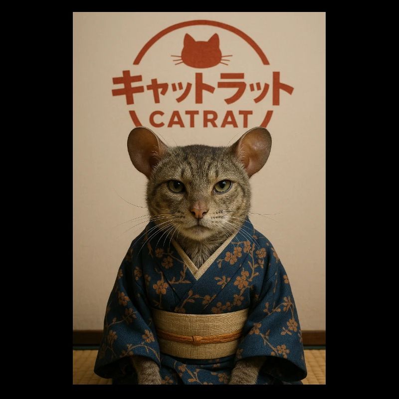 L’élégance du chat en kimono