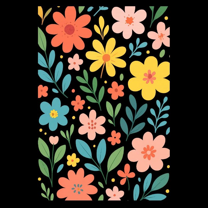 Floral patterns in pastel colours