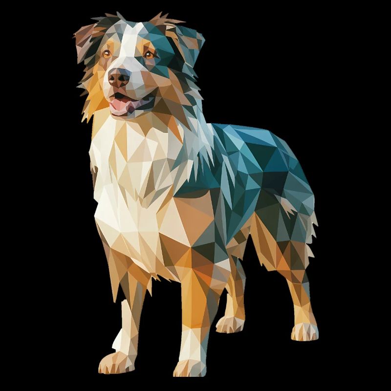 Australian Shepherd - Cooles Low Poly Logo