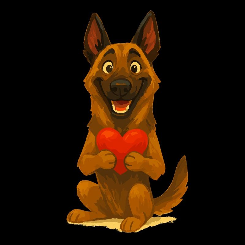 Malinois mit Herz Cartoon