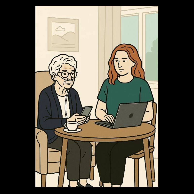 Des générations à la table avec la technologie