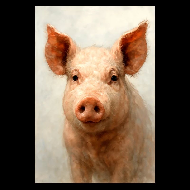 Portrait de cochon à l’aquarelle