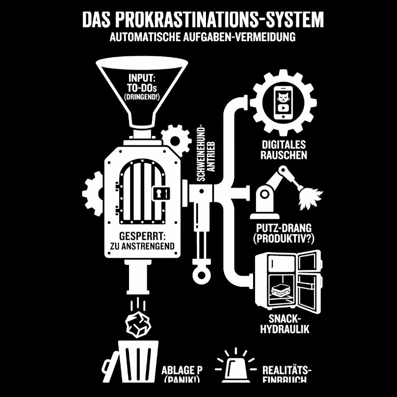 Infographie drôle du système de procrastination