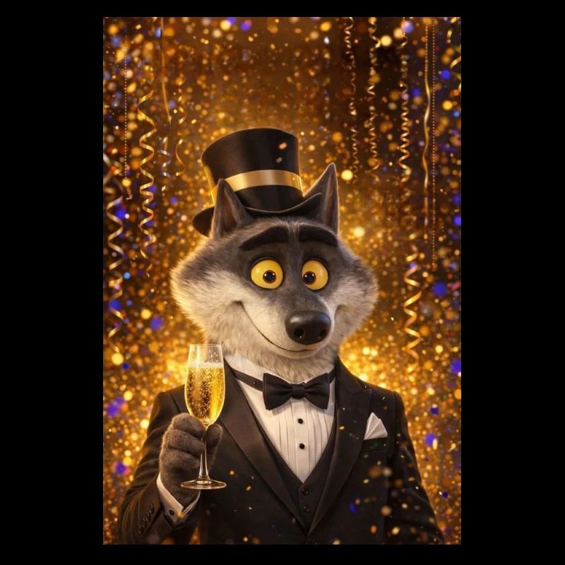 Eleganter Wolf am Abend