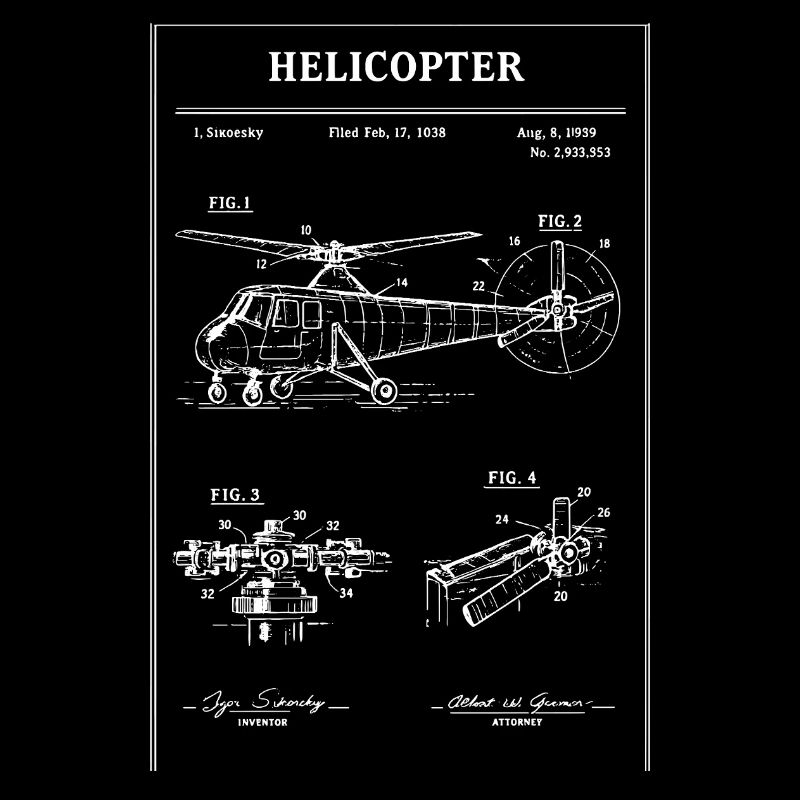 Hubschrauber-Bauplan