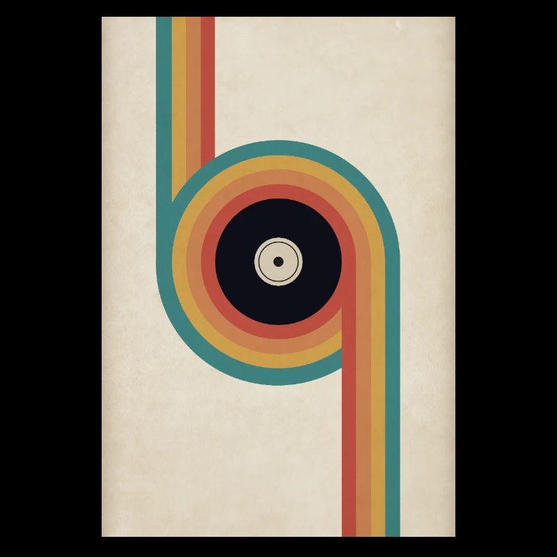 Affiche vinyle rétro Design musical du milieu du siècle