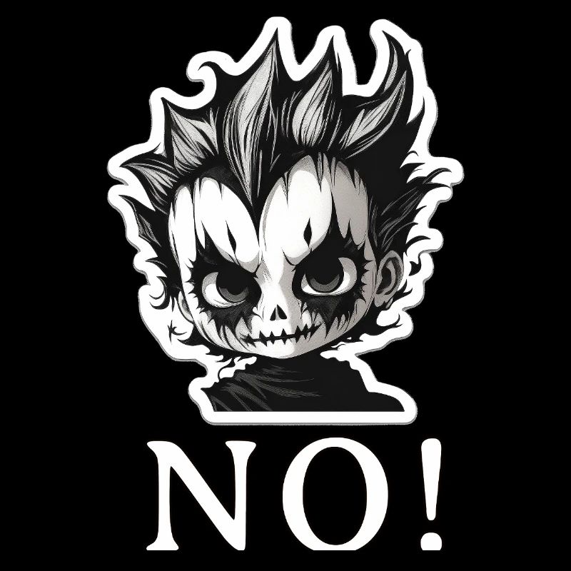 Punk Schädel Mohawk NO - NEIN