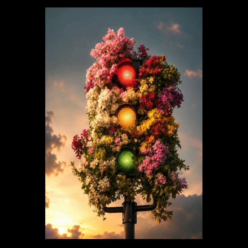 Floral Traffic Light Glow