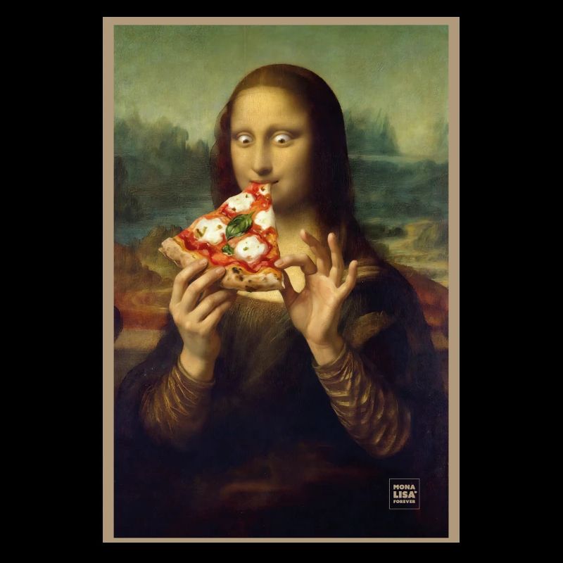 Mona Lisa isst Pizza