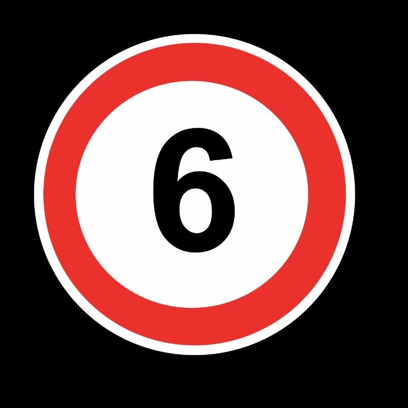 Zahl mit Kreis 6