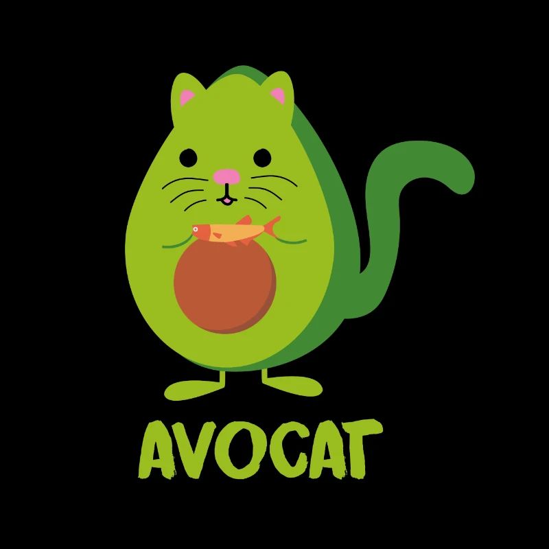 Avocado Katze Kätzchen Fisch gesund Geschenkidee