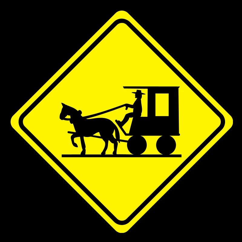 Warning - horse-drawn carriage - 2 Color Vector