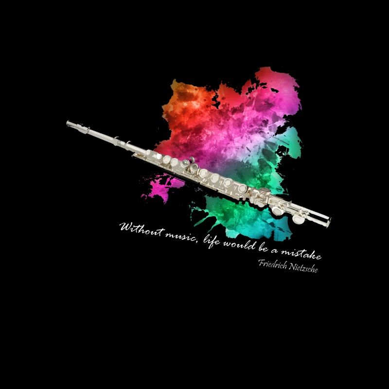 Querfloete in einer Farbexplosion