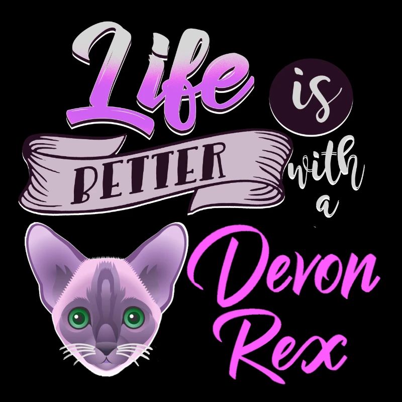 Katze Devon Rex Kätzchen Miau Miezekatze Geschenk