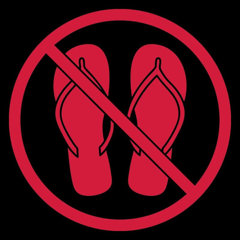 verboten keine flip flops schild zone gebiet clipa