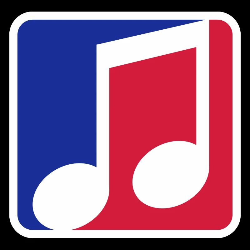 blue red button music note cool silhouette sign part