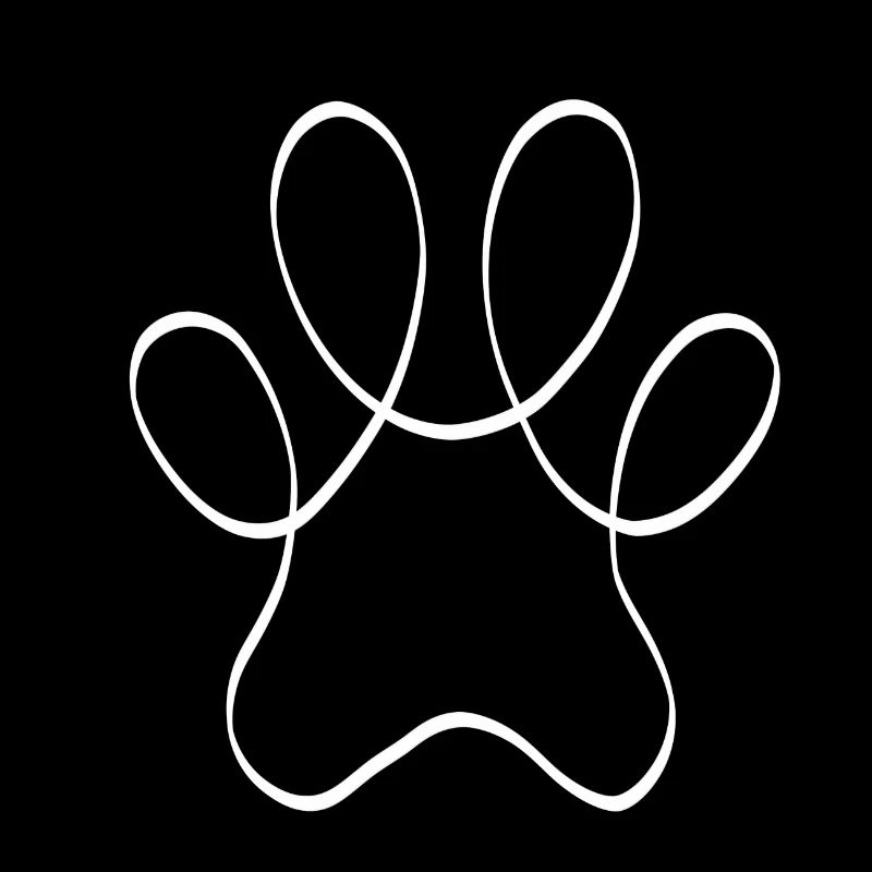 One line paw white