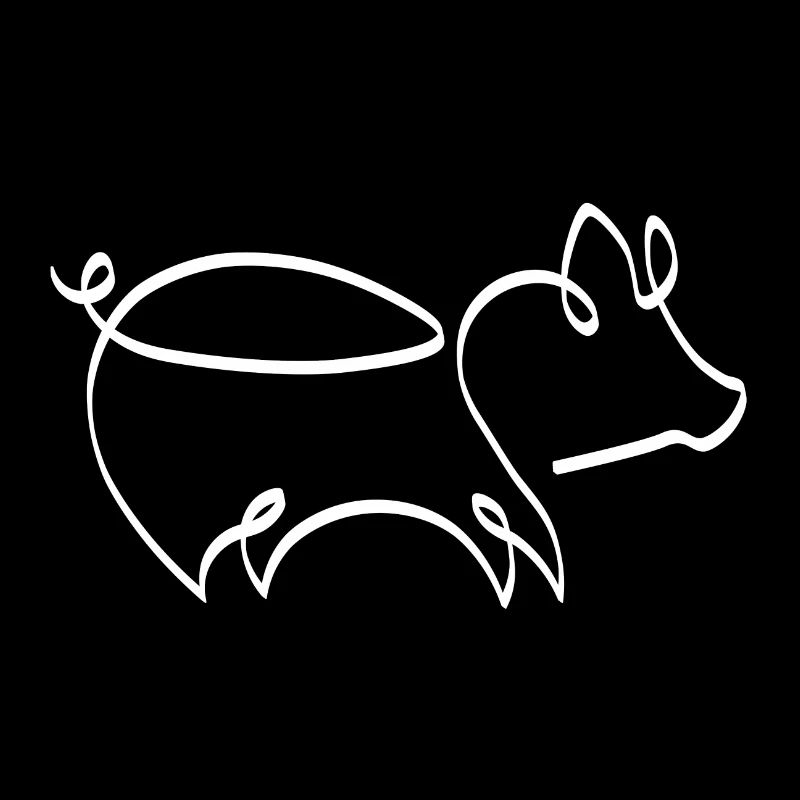 One Line Schwein weiß