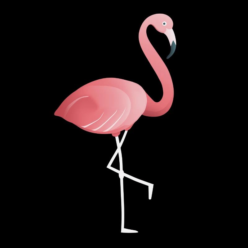 Flamant rose sur une jambe