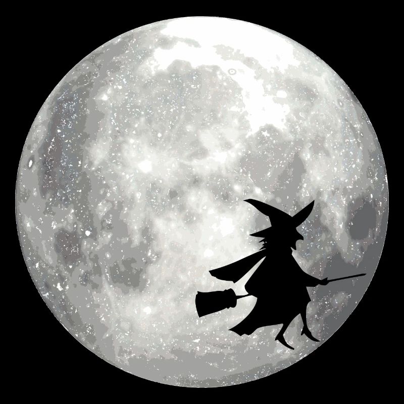 Pleine lune avec sorcière