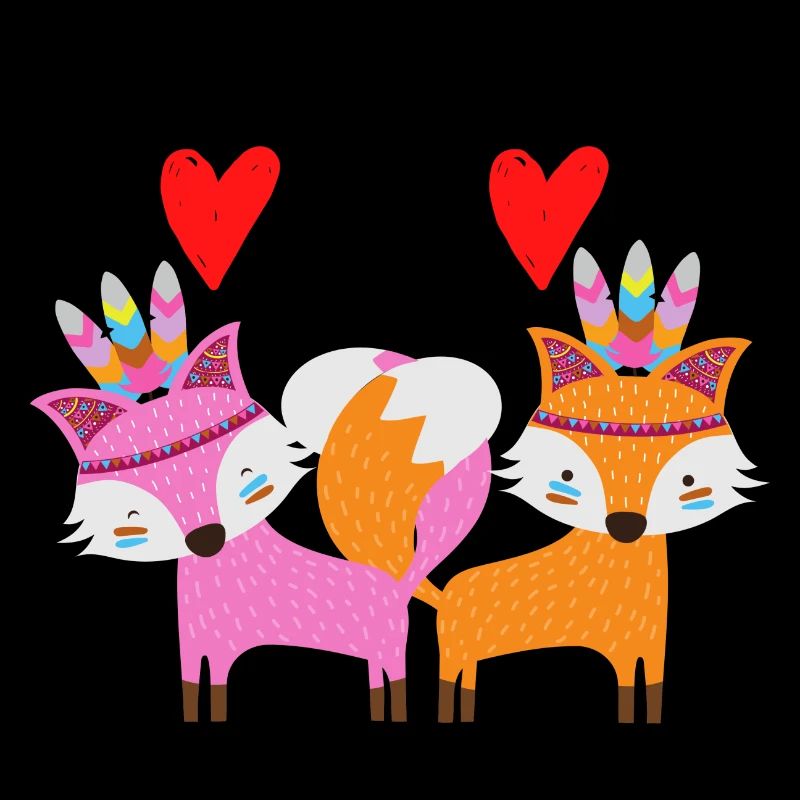 Fox love, couple, relationship