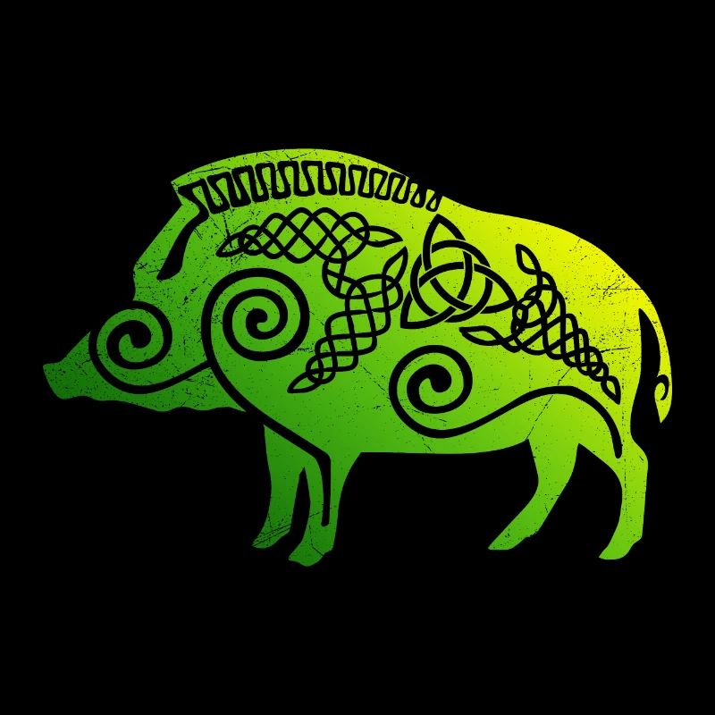 Celtic symbol wild boar Celtic knot