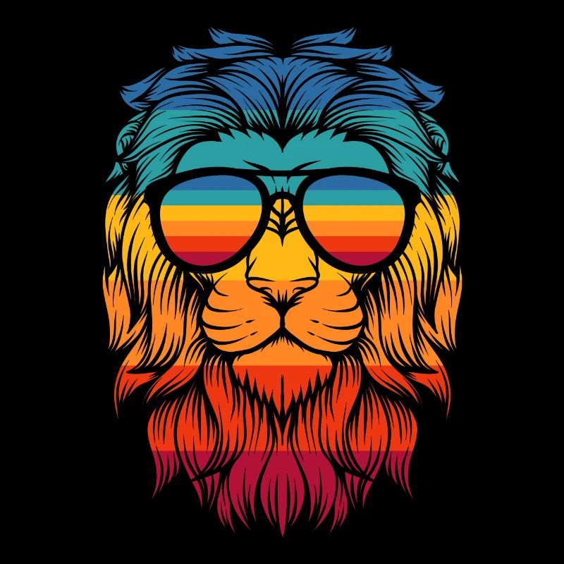 Lion with glasses
