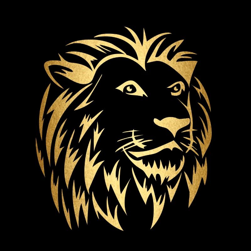 Löwenkopf in gold
