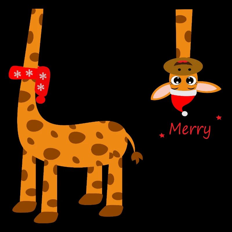 Funny Giraffe Merry Christmas