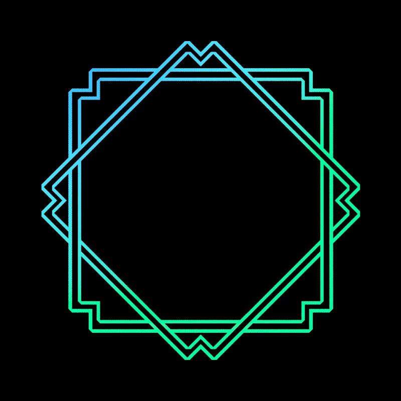 Green Blue Square Frame Decoration