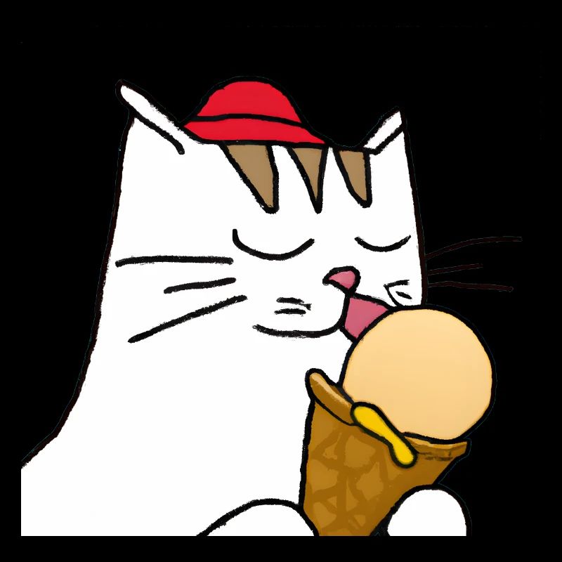 Chat avec crème glacée