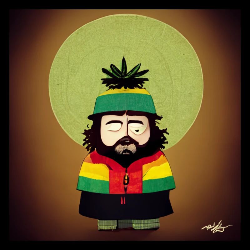 Dessin animé de style rastafari