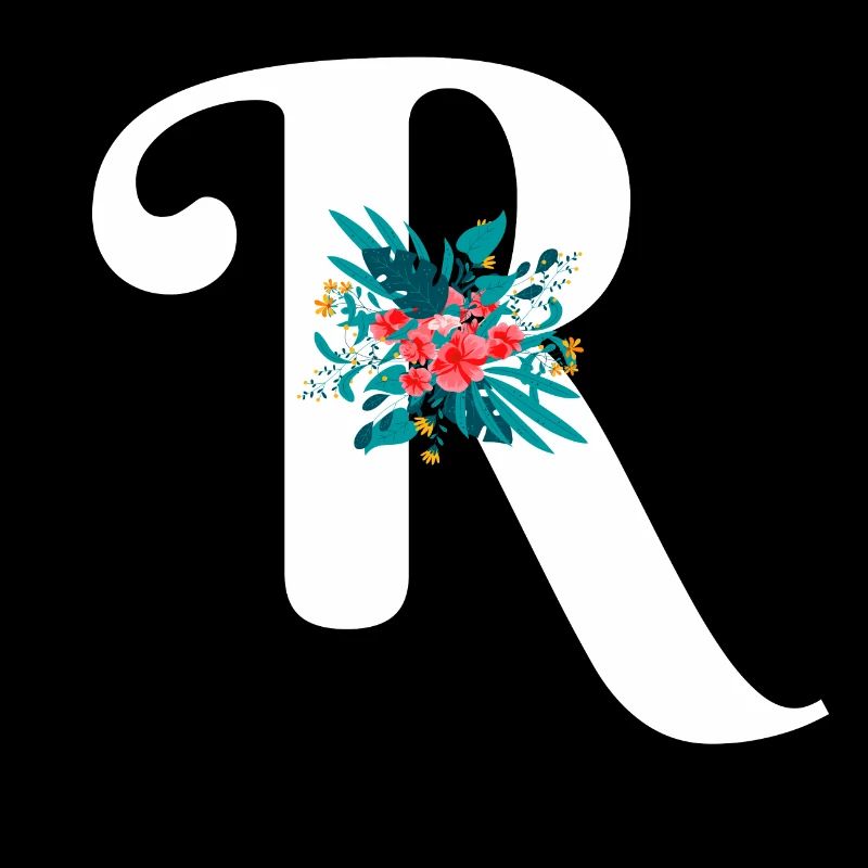 lettre R fleuris