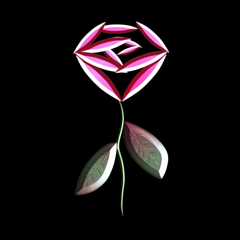symbole de fleur de rose rose