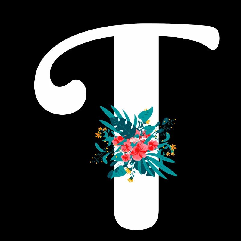 lettre T fleuris