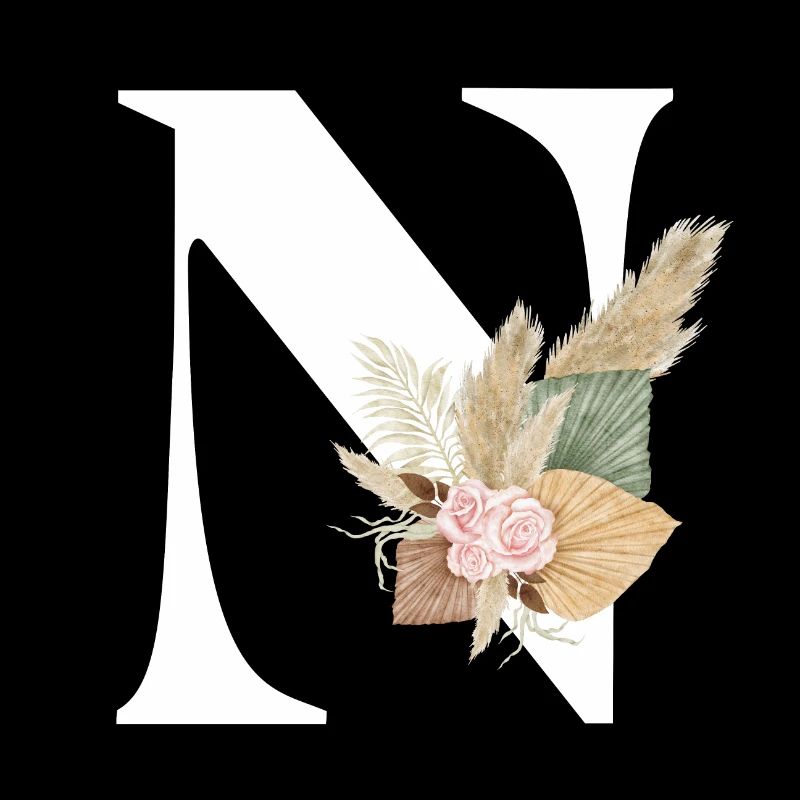 lettre N fleuris
