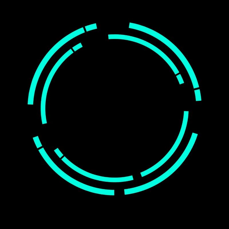 Turquoise circular frame for nerds