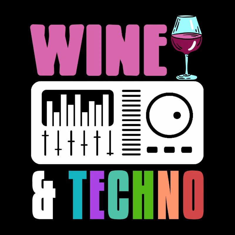Wine & Techno Awesome Retro Techno Designs