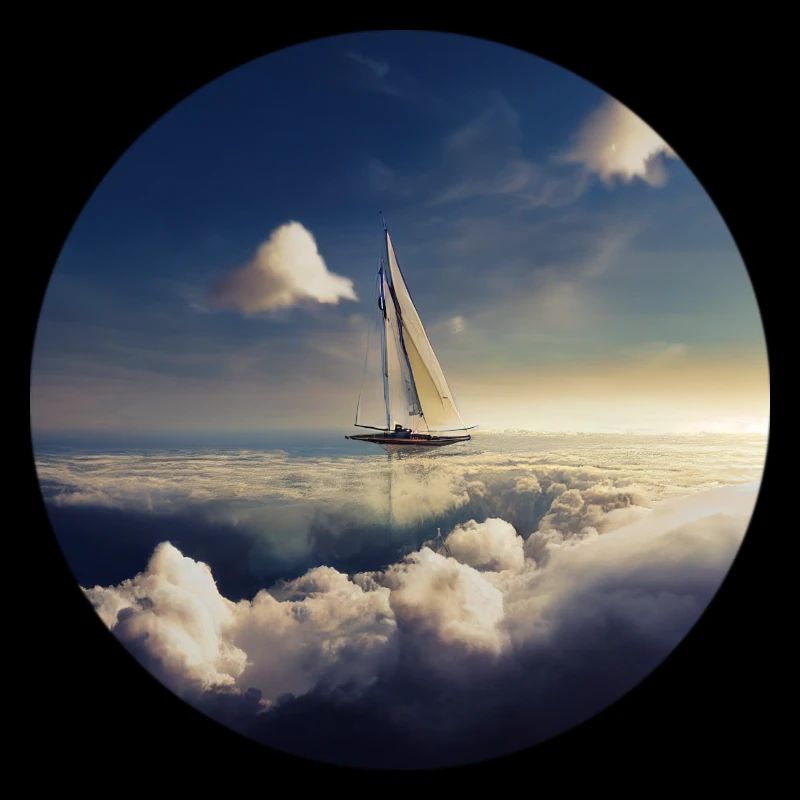 Schiff mit Wolken