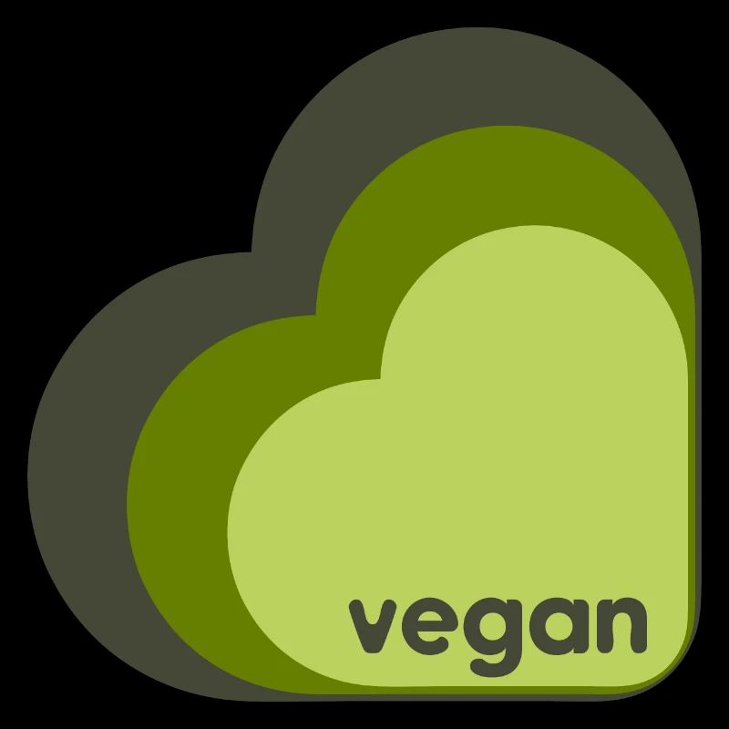 Cœur végétalien vert trois couleurs