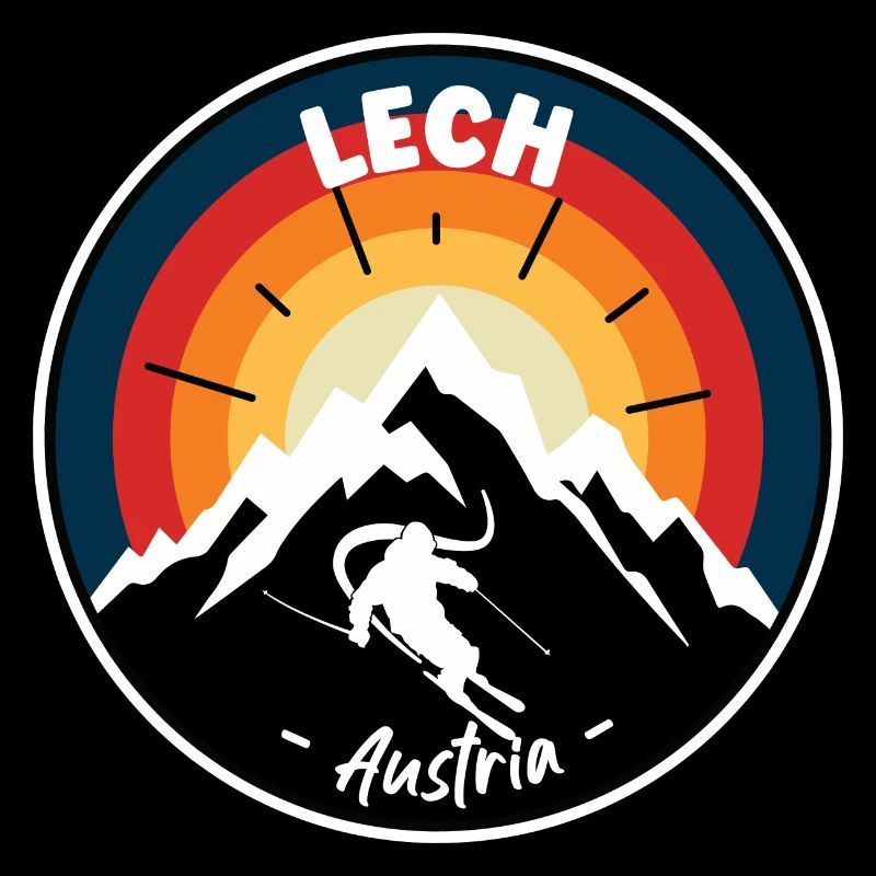 Skiing In Lech Austria Vintage