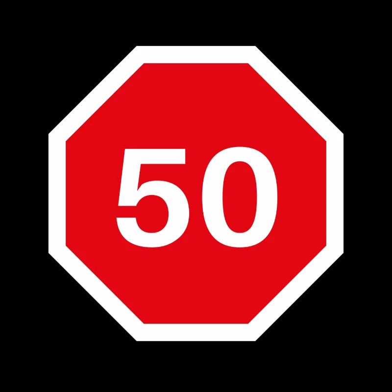 Design du 50e anniversaire avec panneau d’arrêt