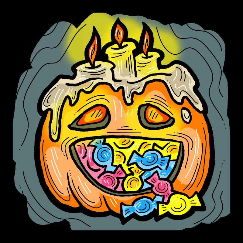 Effrayant Halloween citrouille monstre tête de visage.