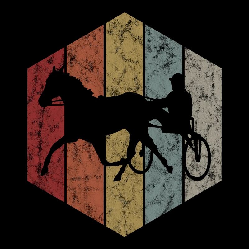 Traber Trabrennen in retro oder vintage Style